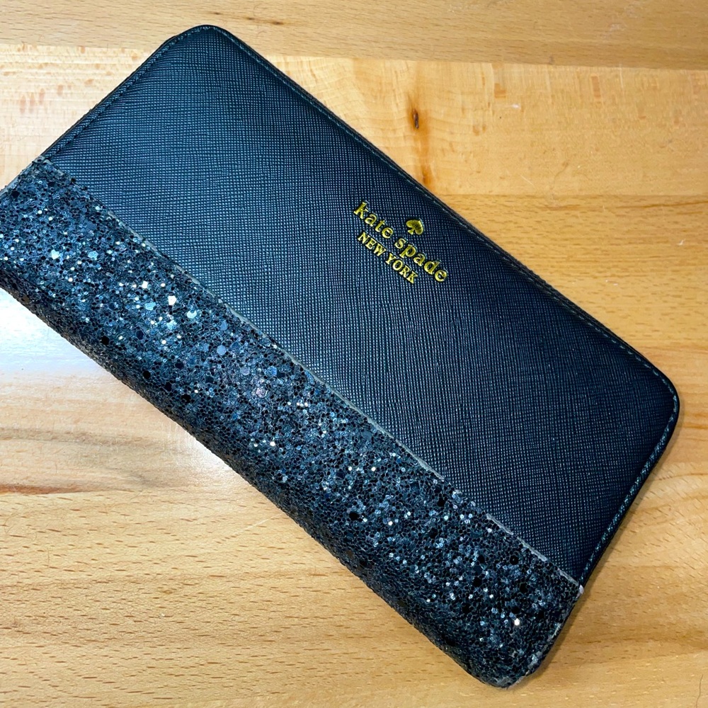 Kate Spade Glitter Full Zip Wallet